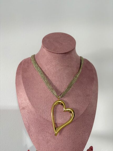 COLLAR MALLA CORAZÓN GRANDE