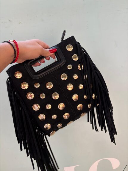 BOLSO ATENEA TACHUELAS NEGRO