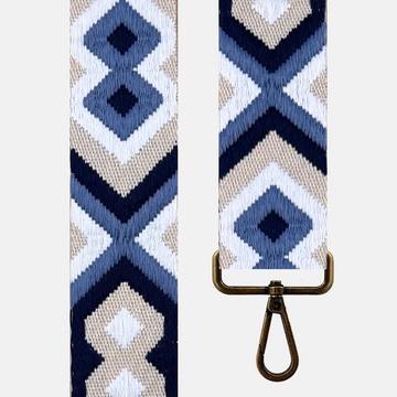 CORREA BOLSO ÉTNICA AZUL MARINO/BEIGE/BLANCO