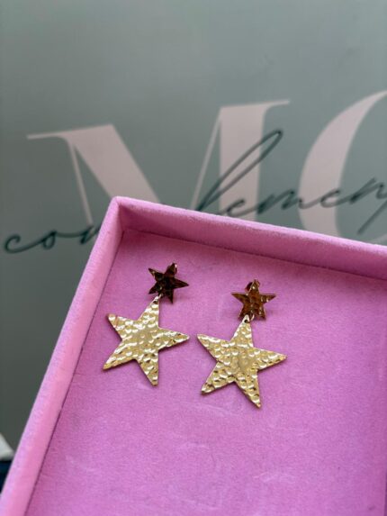 PENDIENTES ESTRELLAS MARTILLEADAS