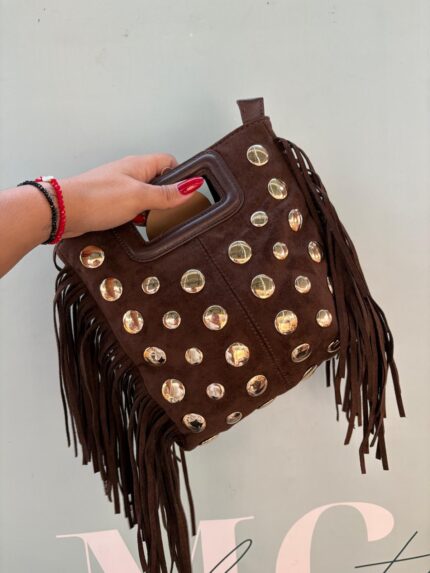 BOLSO ATENEA TACHUELAS MARRÓN