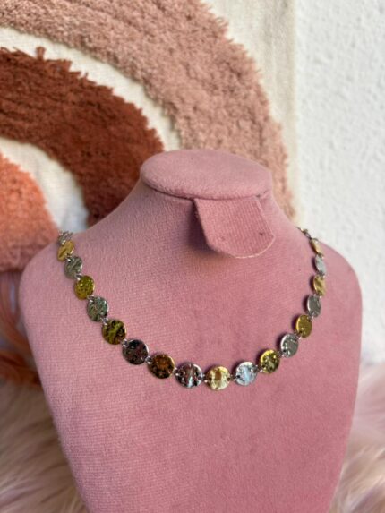 COLLAR MONEDITAS PLATA Y DORADO