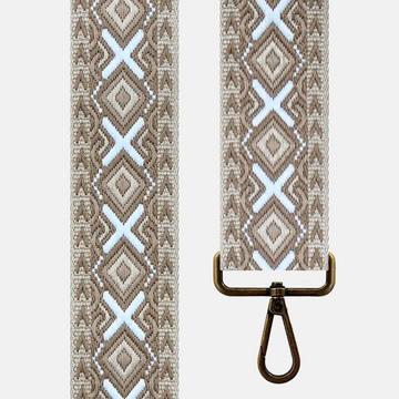 CORREA BOLSO ÉTNICA BEIGE/BLANCO/MARRÓN