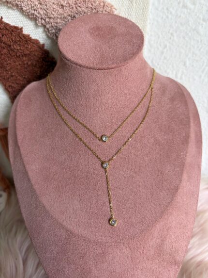 COLLAR DOBLE CADENA COLGANTE CIRCONITAS