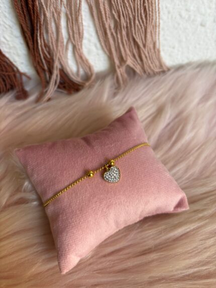 PULSERA CORAZÓN BRILLO