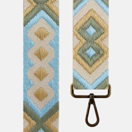 CORREA BOLSO ÉTNICA CELESTE/CAMEL/VERDE OLIVO
