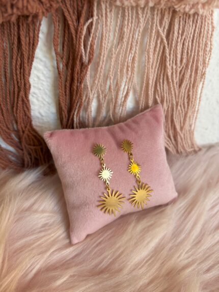 PENDIENTES COLGANTES TRIPLE SOL MEDIANO
