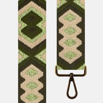 CORREA BOLSO ÉTNICA VERDE BRILLO