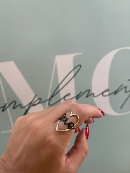 ANILLO CORAZÓN LOVE NEGRO