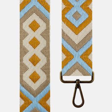 CORREA BOLSO ÉTNICA BEIGE/NARANJA/CELESTE