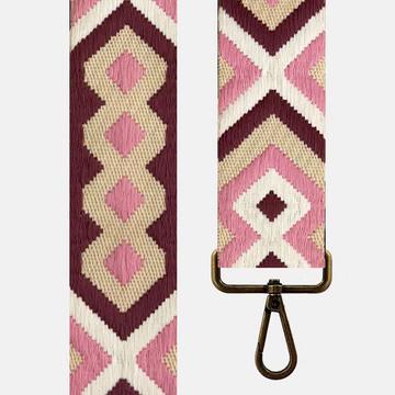 CORREA BOLSO ÉTNICA ROSA/BURDEOS/BEIGE