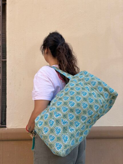 BOLSO ACOLCHADO VERDE/AZUL