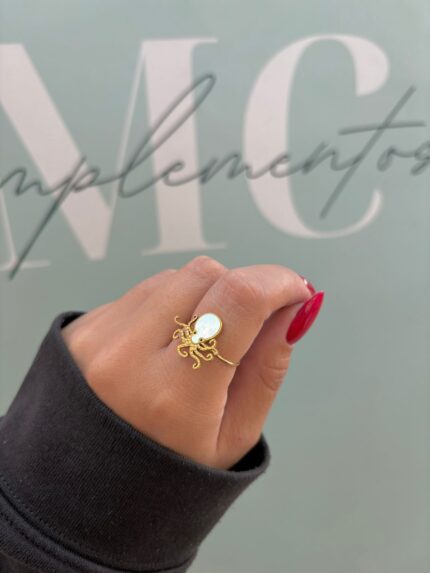 ANILLO PULPO BLANCO