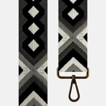 CORREA BOLSO ÉTNICA NEGRO/GRIS