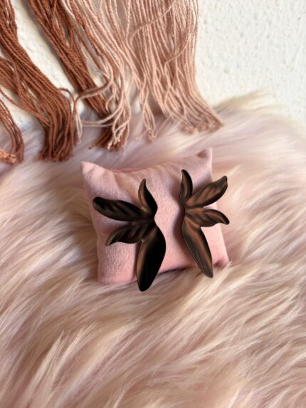 PENDIENTES HOJA MARRÓN