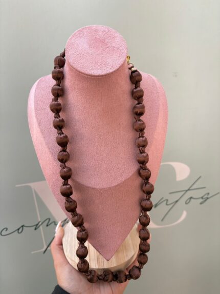 COLLAR NUDO SEDA CHOCOLATE