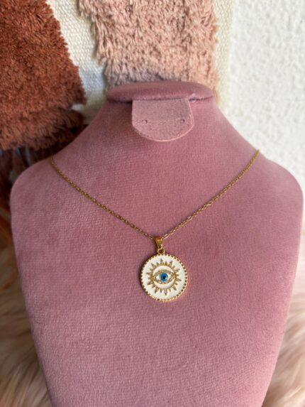 COLLAR MEDALLA OJO BRILLO
