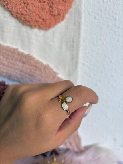 ANILLO HOJITAS NÁCAR