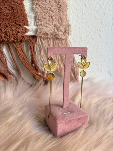 PENDIENTES LARGOS FLOR DE LOTO