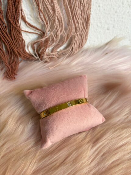 PULSERA DE CAÑA BRILLO TRÉBOL