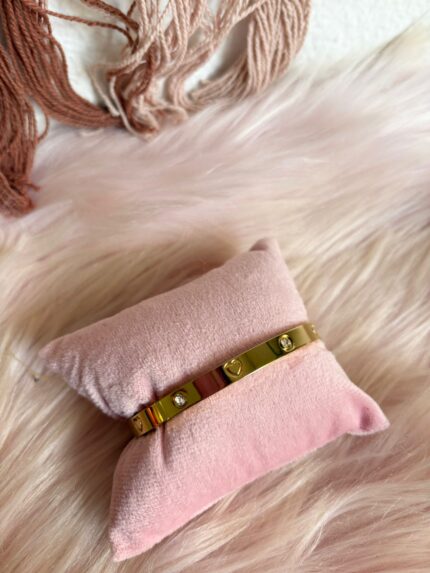 PULSERA DE CAÑA BRILLO CORAZÓN