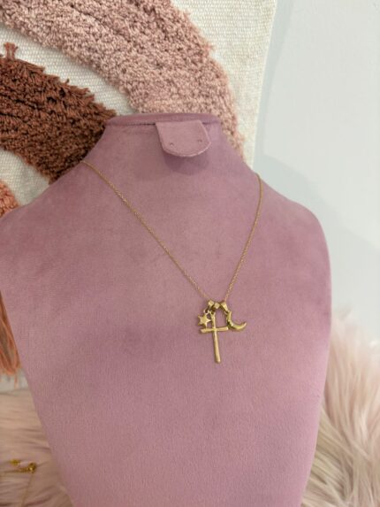 COLLAR CRUZ, ESTRELLA Y LUNA