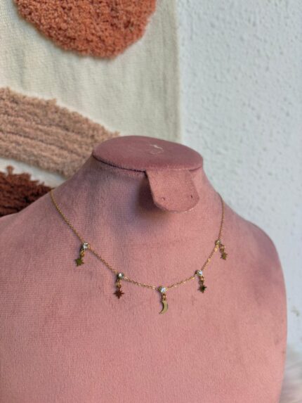COLLAR LUNA ESTRELLAS FUGACES CIRCONITAS