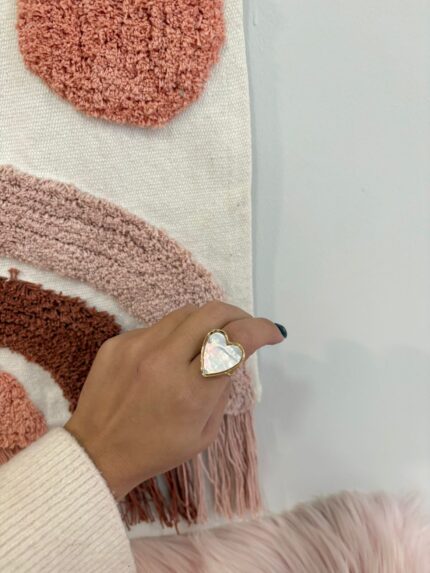 ANILLO CORAZÓN PERLADO