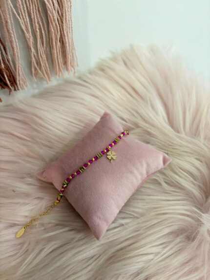 PULSERA ROSA TRÉBOL