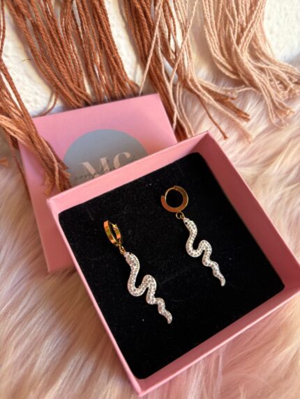 PENDIENTES SERPIENTE BRILLO