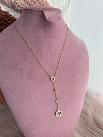 COLLAR TIPO Y CIRCULOS BRILLO