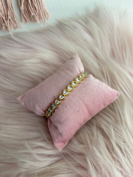 PULSERA DE CAÑA CORAZONES BRILLO