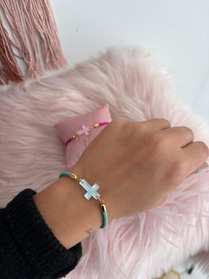 PULSERA CELESTE CRUZ VICHY
